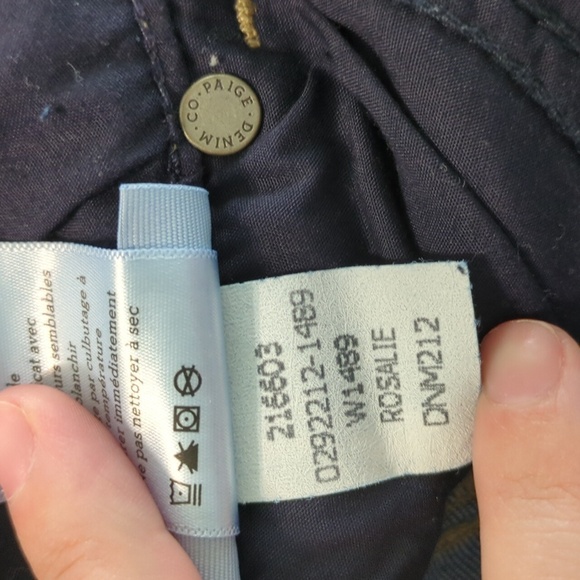 Anthropology x Paige Hidden Hills High Rise  Straight Rosalie Dark Wash Jeans 25 - Picture 7 of 9